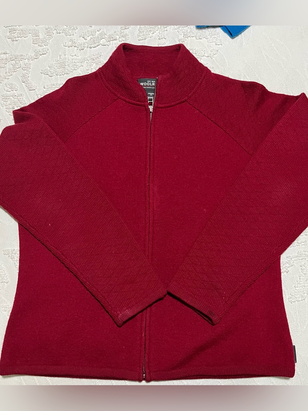 Woolrich Women's Maroon Zip-Up Turtleneck Sweater Cabincore Winter -M